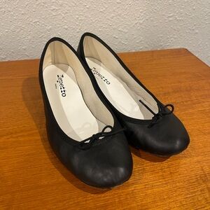 Black Repetto Camille flat ballets with leather sole